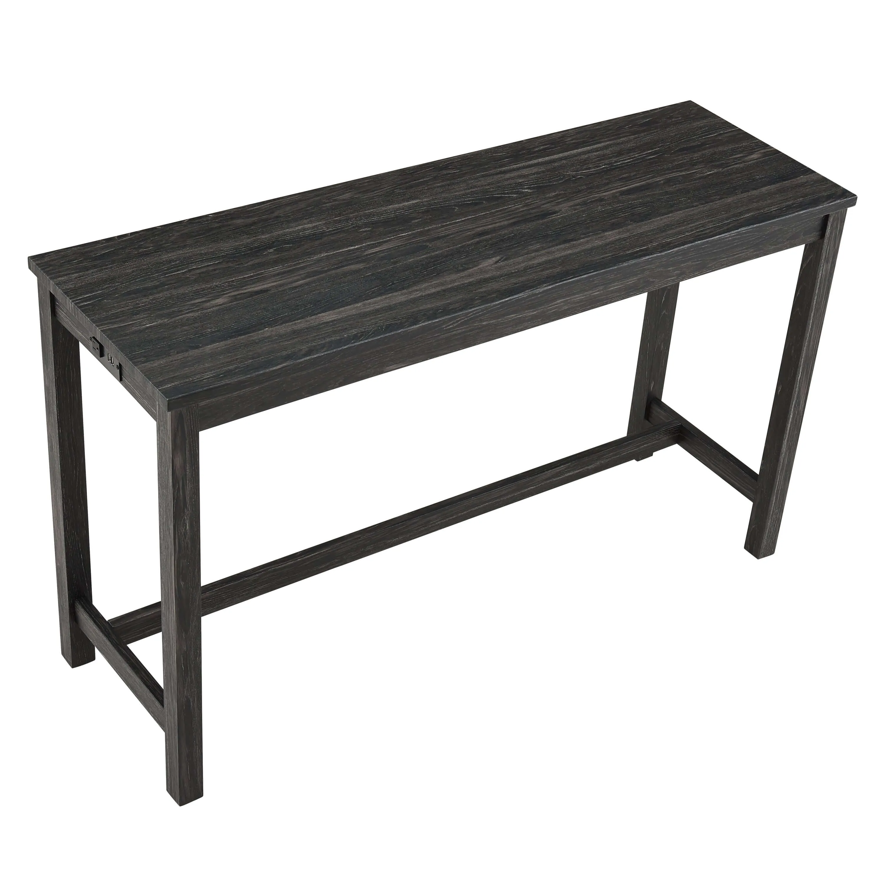 4-Piece Bar Table Set with Power Outlet - White & Black