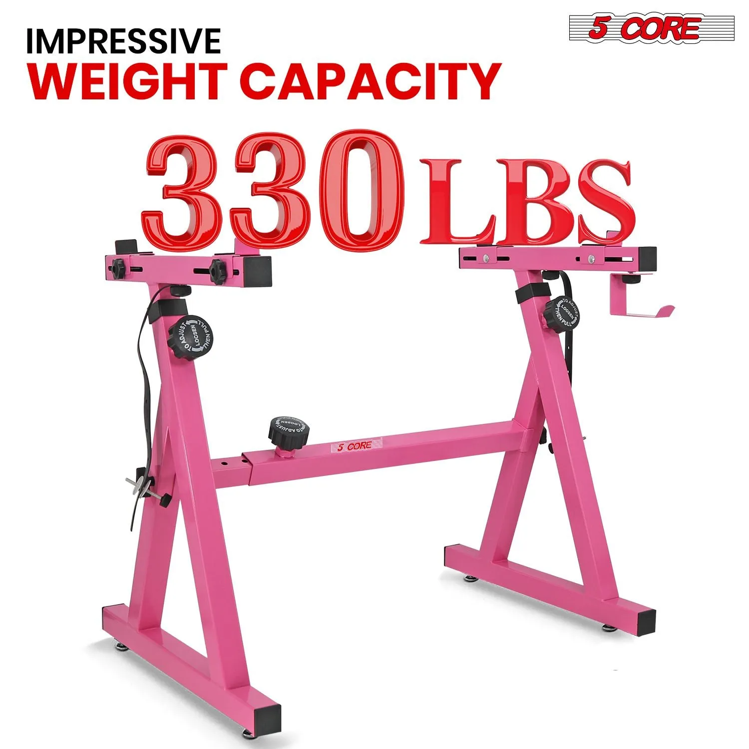 5 CORE Keyboard Stand Riser Z Style Height Width Adjustable Portable Heavy Duty Music Stands Holder for Kids and Adults Fits 54 to 88 Key Electric Pianos - KS Z1 BPNK HD