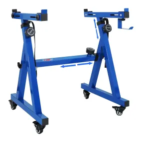 5 CORE Keyboard Stand Riser Z Style Height Width Adjustable Portable Heavy Duty Music Stands Holder for Kids and Adults Fits 54 to 88 Key Electric Pianos w Wheels - KS Z1 BLU HD WHLS