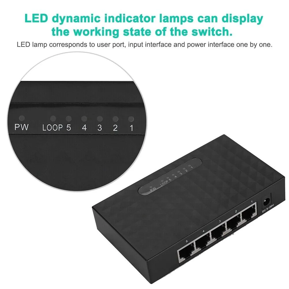 5 Port 10/100Mbps Networking Ethernet Switch Jg210