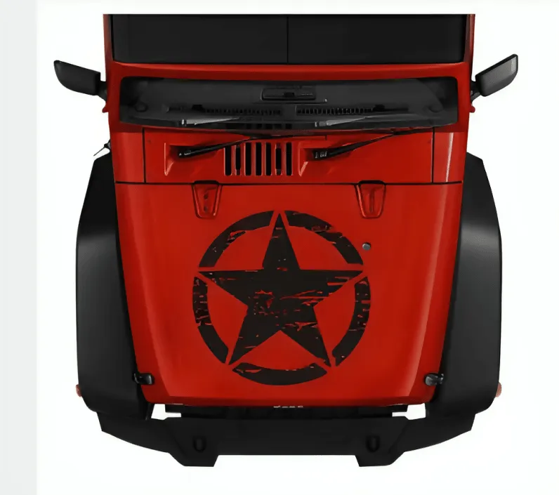 50cm Big Star (white) Distressed Decal for Jeep Sticker Large Vinyl Body Fits Most Vehicles