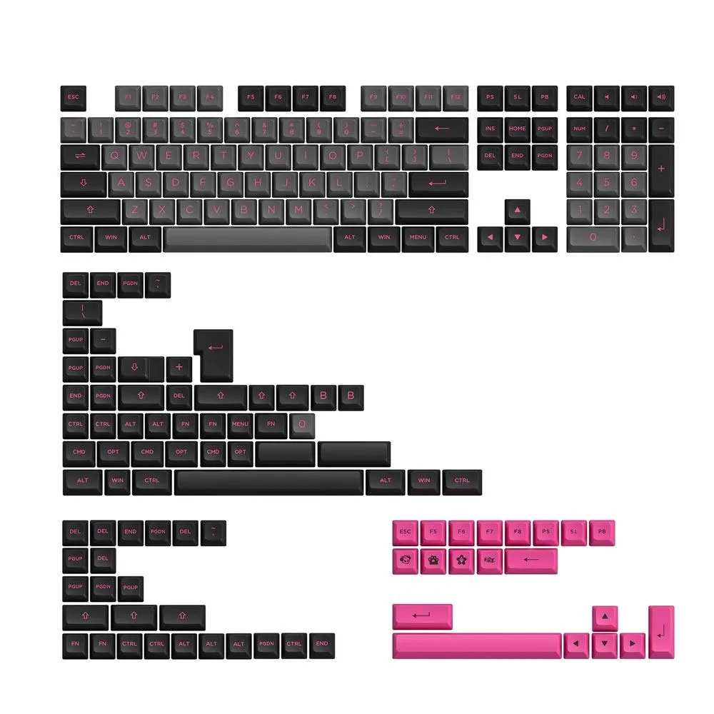 AKKO BLACK & ROSE FULL KEYCAPS SET ASA 197 KEYS