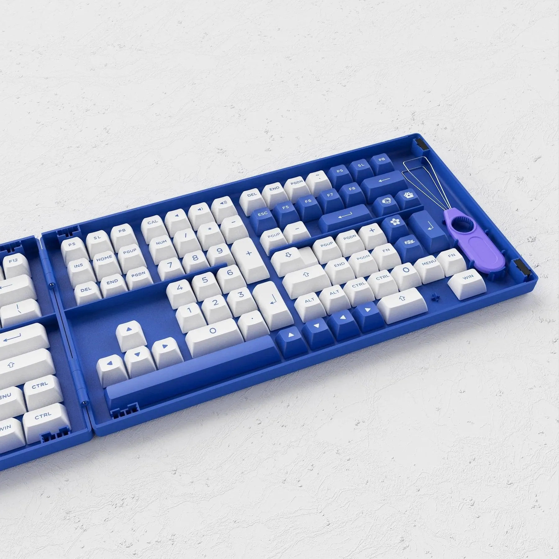 AKKO BLUE ON WHITE FULL KEYCAPS SET ASA 197 KEYS