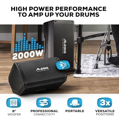 Alesis Nitro Max Kit Electric Drum Set with Quiet Mesh Pads, 10" Dual Zone Snare, Bluetooth, 440  Authentic Sounds, Drumeo, USB MIDI, Kick Pedal