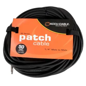 American DJ QTR50 1/4" TS Phone Male to 1/4" TS Phone Male Mono Instrument Cable - 50'