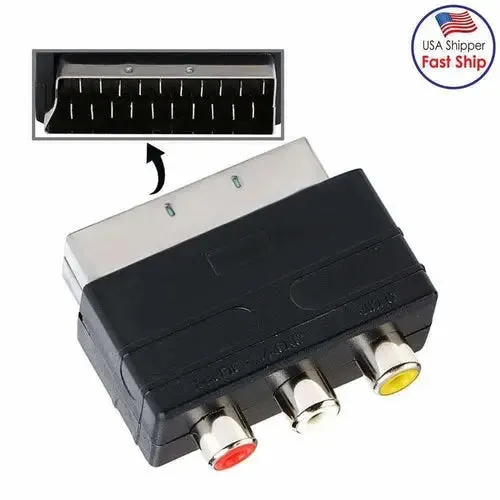 AMZER® A/V to 20 Pin Male SCART Adapter - Black-A/V to SCART Adapter