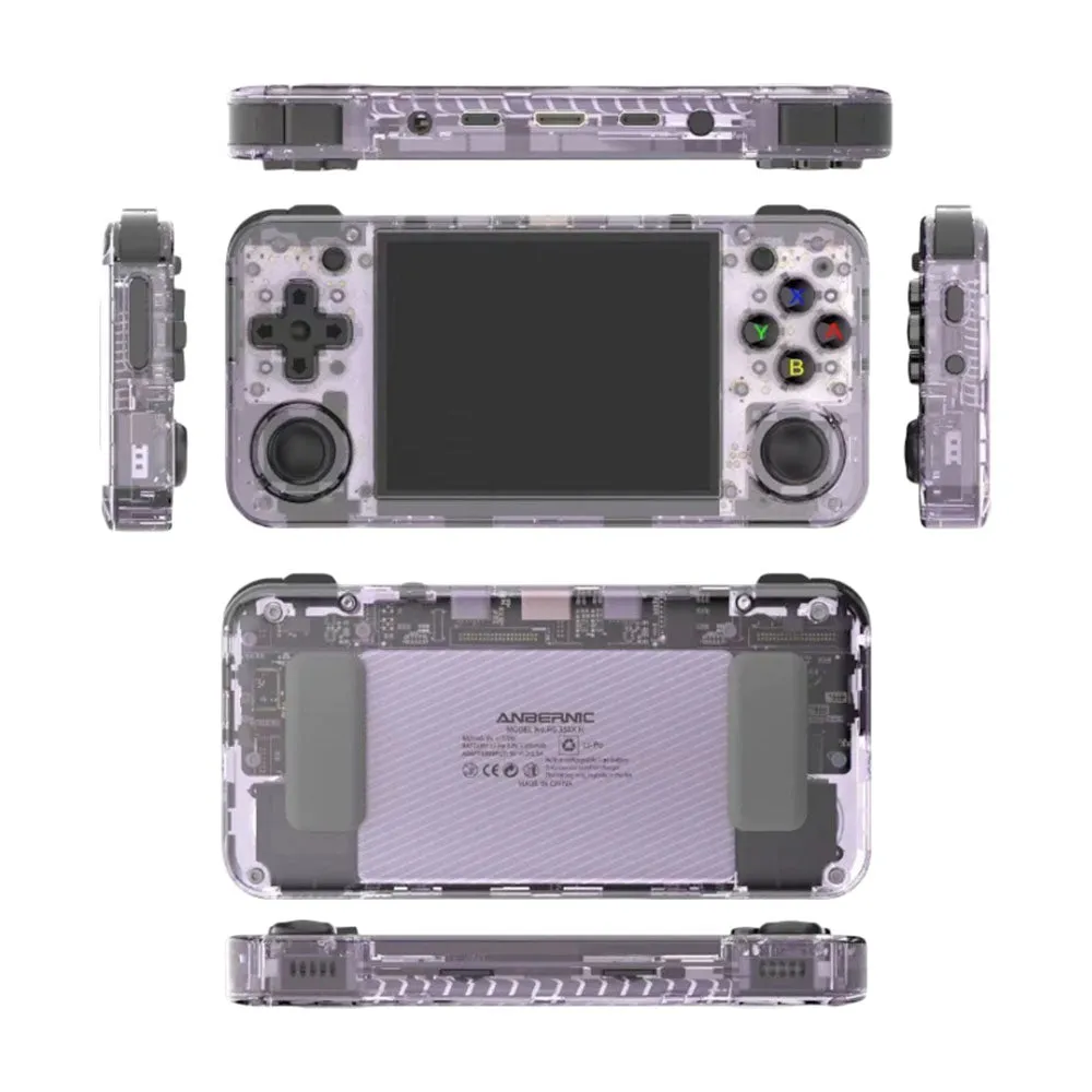 Anbernic RG35XX H 1GB/64GB Handheld Game Console H700 ARM Cortex-A53 Transparent Purple
