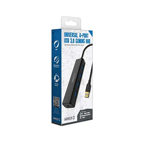 Armor3 Universal 4-Port USB 3.0 Gaming Hub for PS4/Xbox One/Nintendo Switch/PC/Mac