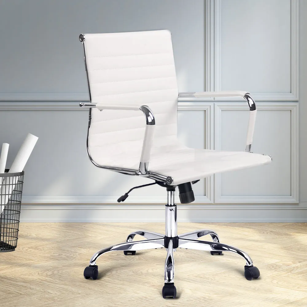 Artiss Gaming Office Chair Computer Desk Chairs Home Work Study White Mid Back