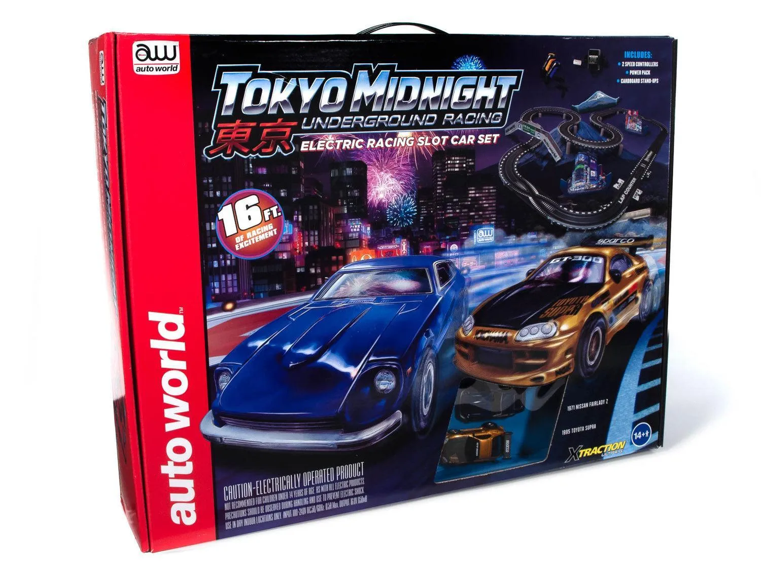 Auto World 16' Tokyo Midnight Underground Racing Slot Race Set #342