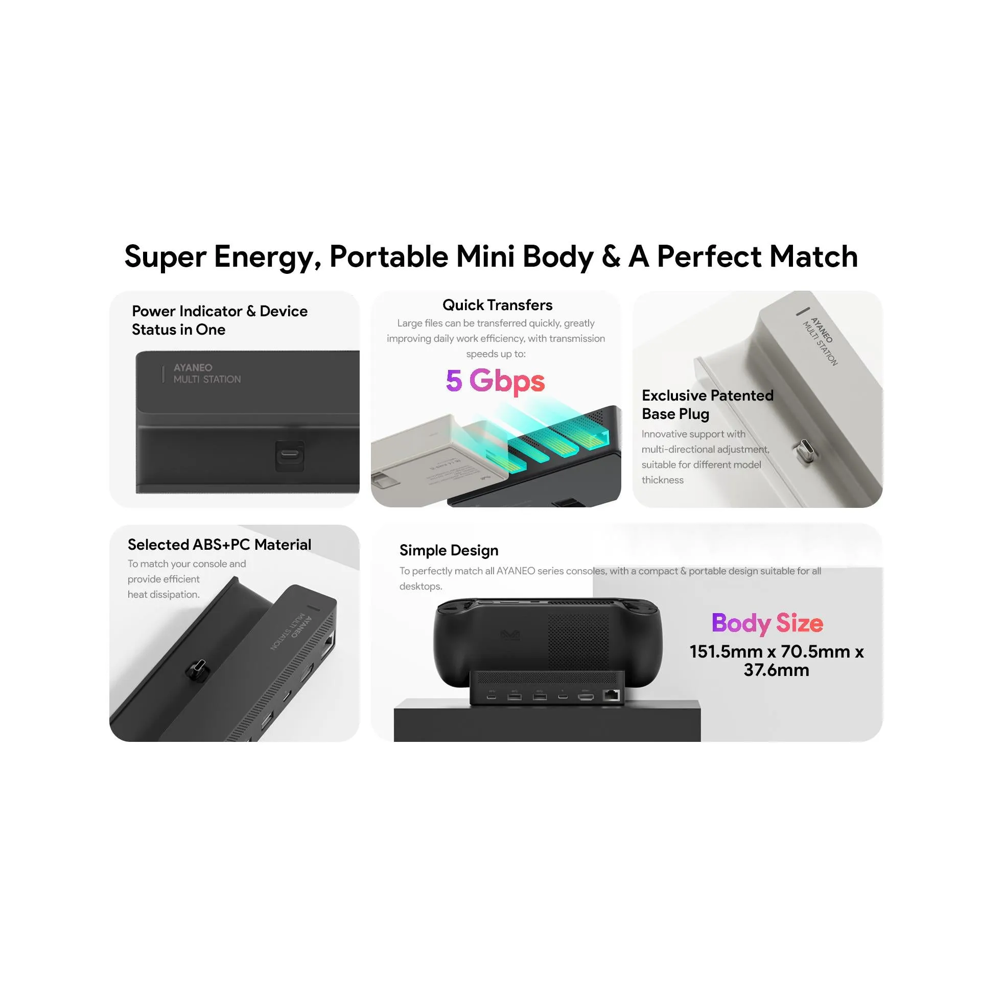 Ayaneo Multi Docking Station (Graphite Black)