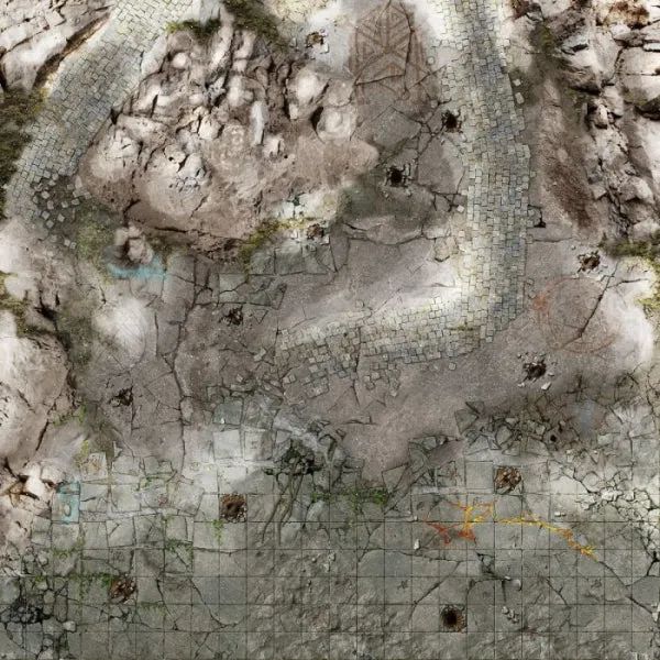 Battle Systems: Frosty Crags Gaming Mat - Grid (2'x2')