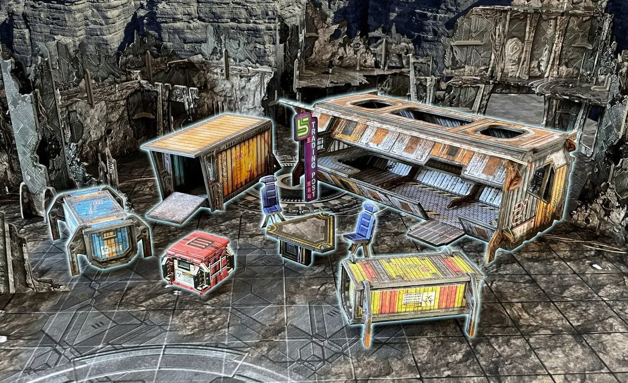 Battle Systems Scifi Terrain Trade Container Set (Import)