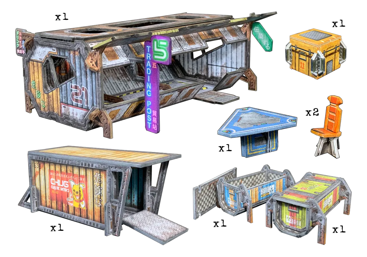 Battle Systems Scifi Terrain Trade Container Set (Import)