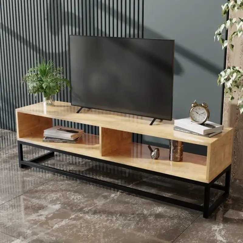 Benji TV Unit With Storage Space in Large Size in Wooden Texture