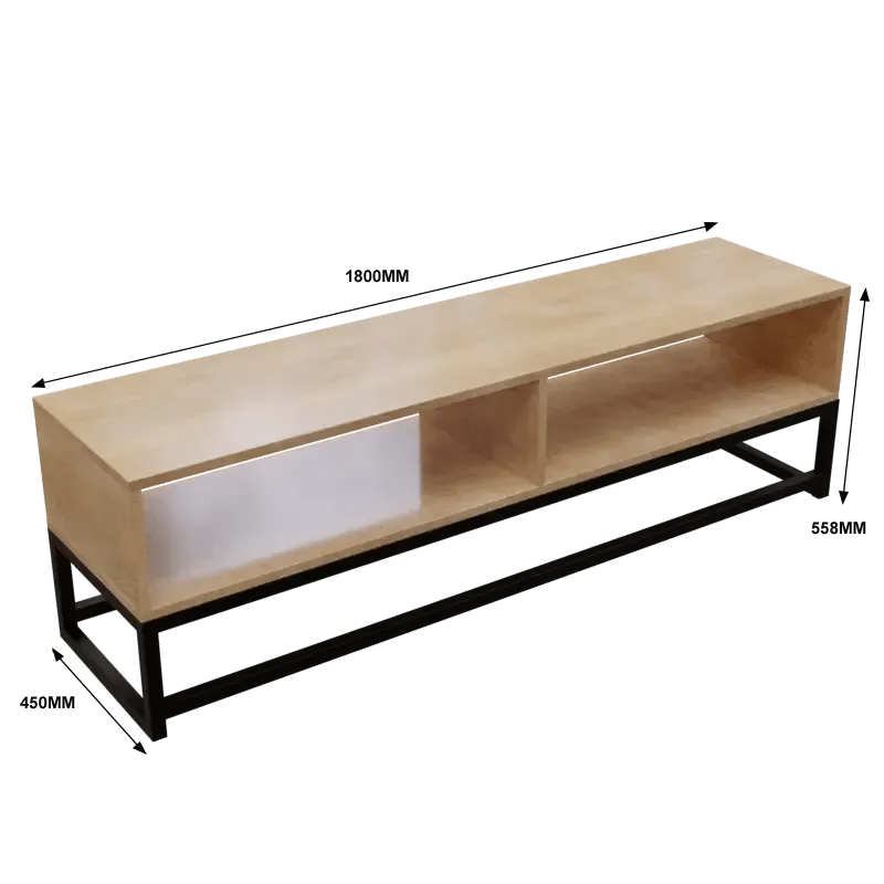 Benji TV Unit With Storage Space in Large Size in Wooden Texture