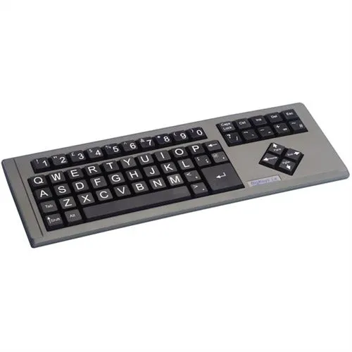 Big Keys LX Large Key Desktop Keyboard with Black Keys and Upper Case QWERTY Layout