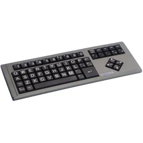 Big Keys LX Large Key Desktop Keyboard with Black Keys and Upper Case QWERTY Layout