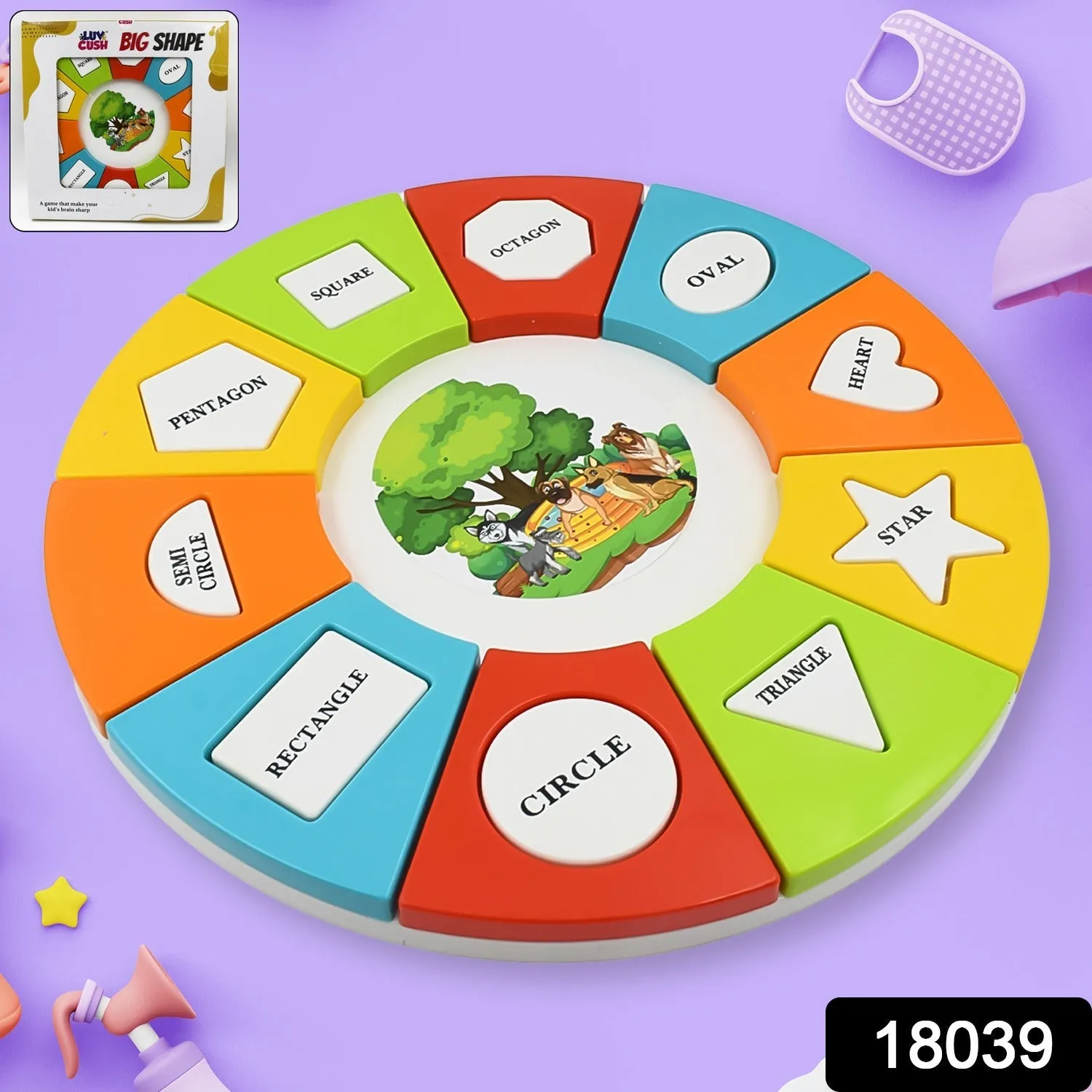 Big shape round puzzle toy Educational Toy, Birthday Gifts 3  years kids, Brain Games for Kids, Building Blocks for Kids geometric shapes Toy (1 Pc)