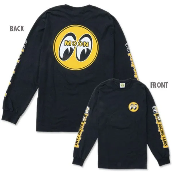 Black Long Sleeve T-Shirt With Moon Racing Cams Logo MNTM112BKL