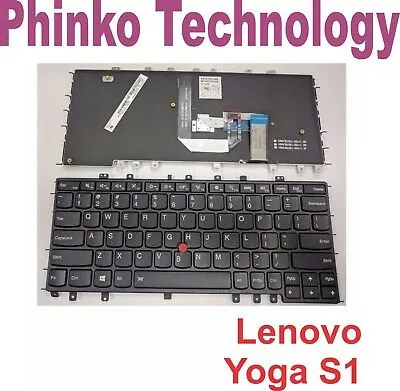 BRAND NEW Keyboard for Lenovo Yoga S1 S240  Black with Frame   Trackpoint US
