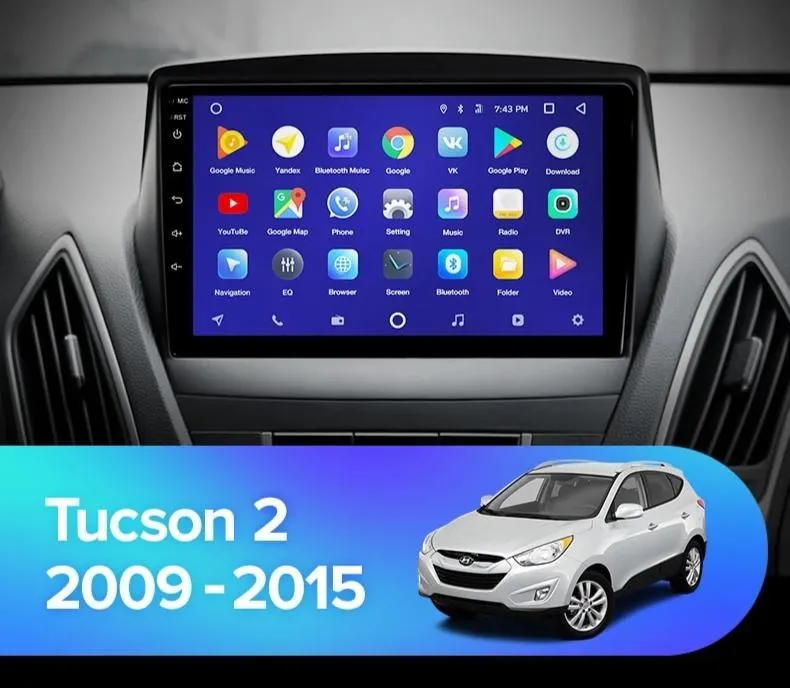 Car Dealz 10.2" Android 10.0 Hyundai Tucson 2 LM IX35 2009-2015 w CAM Head Unit In Dash Plus OEM Fascia