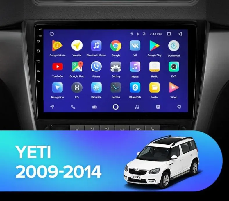 Car Dealz 10.2" Android 10.0 Skoda Yeti 5L 2009-2014 with CAM In Dash Plus OEM Fascia