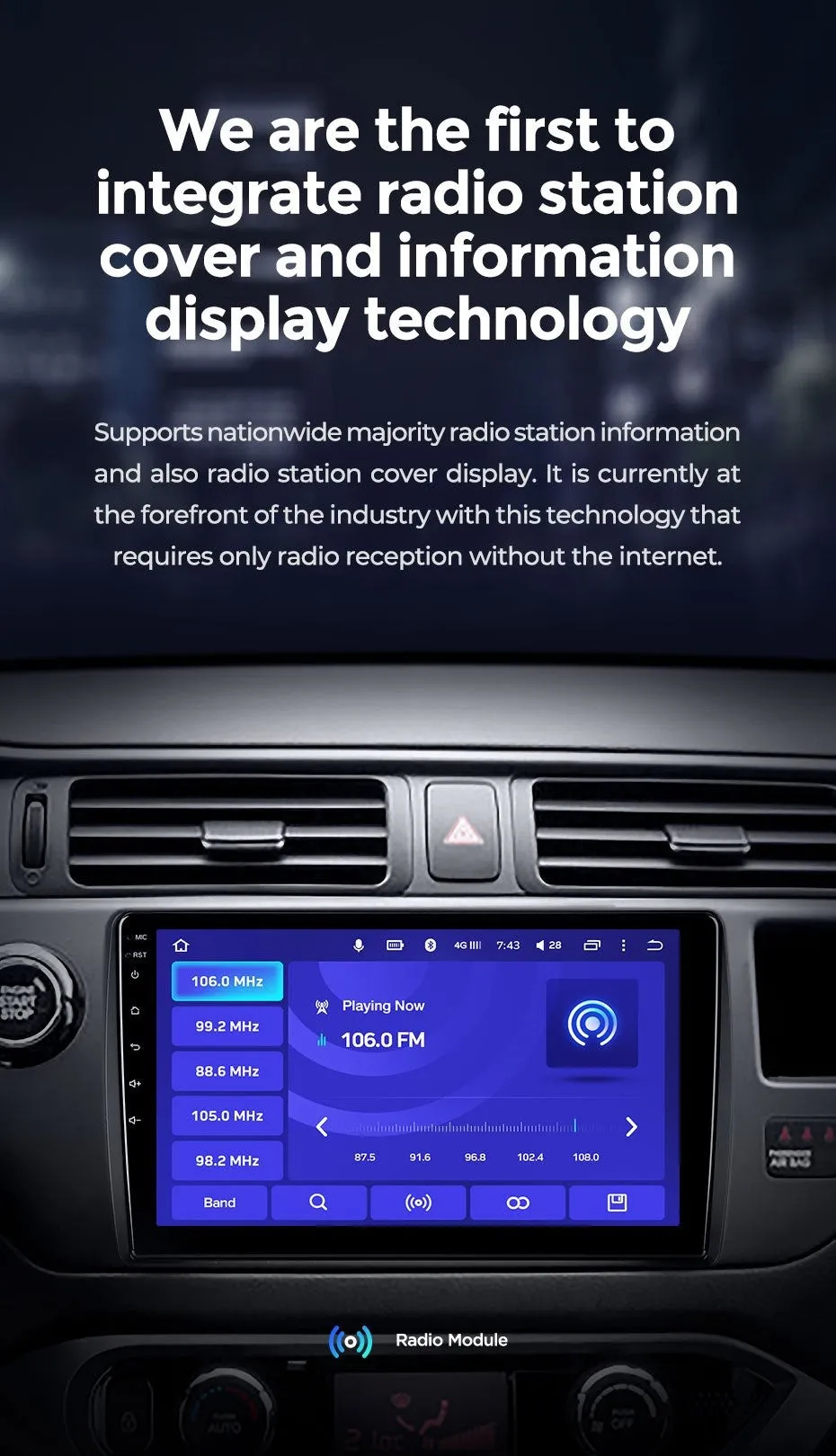 Car Dealz 10.2" Android 10.0 SsangYong Korando 3 2010 - 2013 w CAM In Dash Plus OEM Fascia