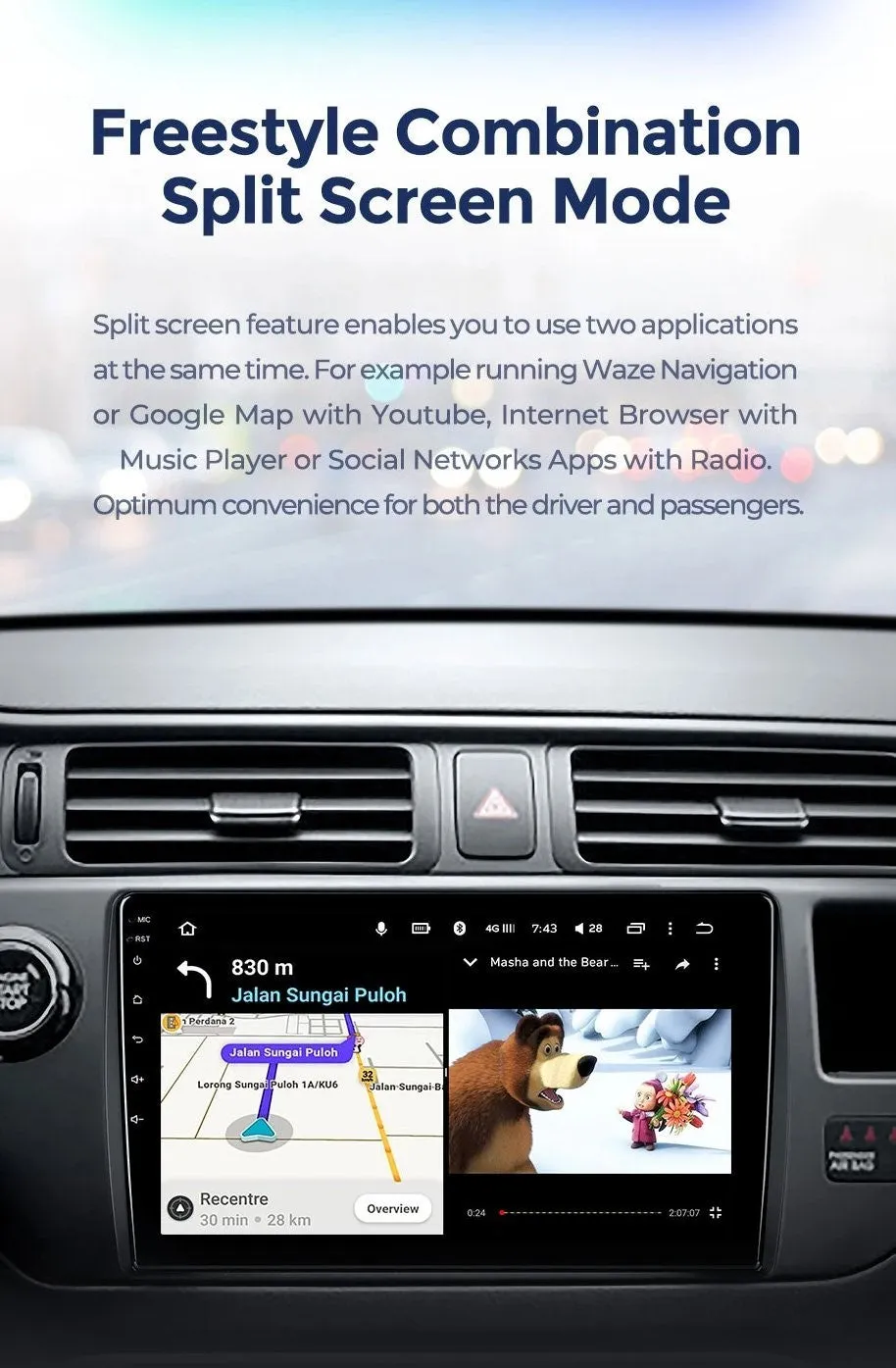 Car Dealz 10.2" Android 10.0 SsangYong Korando 3 2010 - 2013 w CAM In Dash Plus OEM Fascia