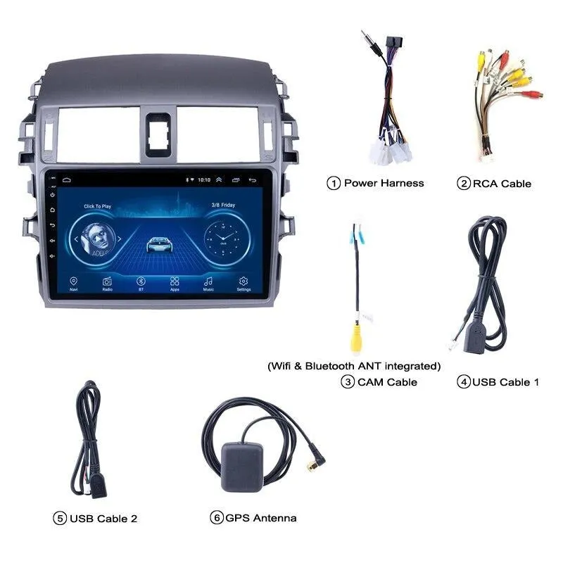 Car Dealz 9" Android 10.0 Toyota Corolla 2007-2013 In Dash Plus OEM Fascia