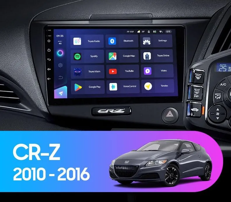 Car Dealz Elite 4G Data Model 10.2" Android 12.0 For Honda CR-Z 1 CRZ 2010 - 2016 In Dash Plus OEM Fascia