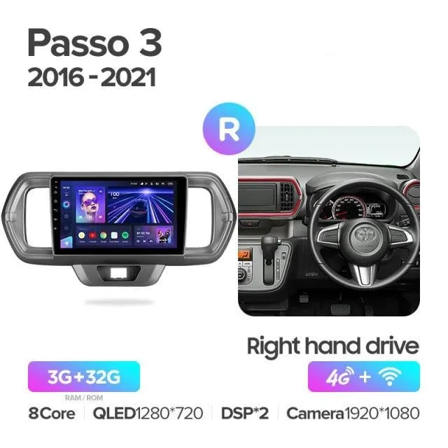 Car Dealz Elite 4G Data Model 10.2" Android 12.0 For Toyota Passo III 3 2016 - 2021 In Dash Plus OEM Fascia
