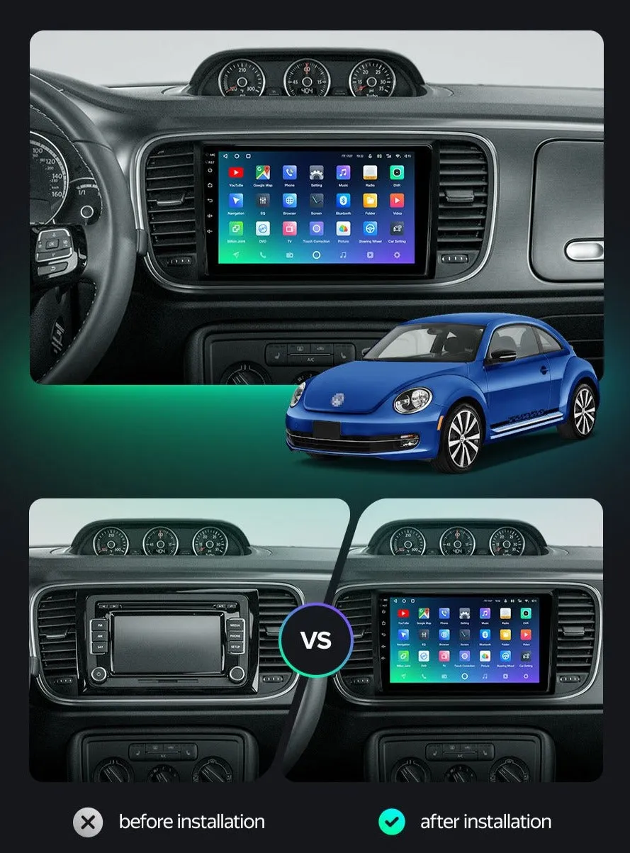 Car Dealz Premium Advanced 4G Data Model 10.2" Android 12.0 For Volkswagen Beetle A5 2011 - 2019 In Dash Plus OEM Fascia