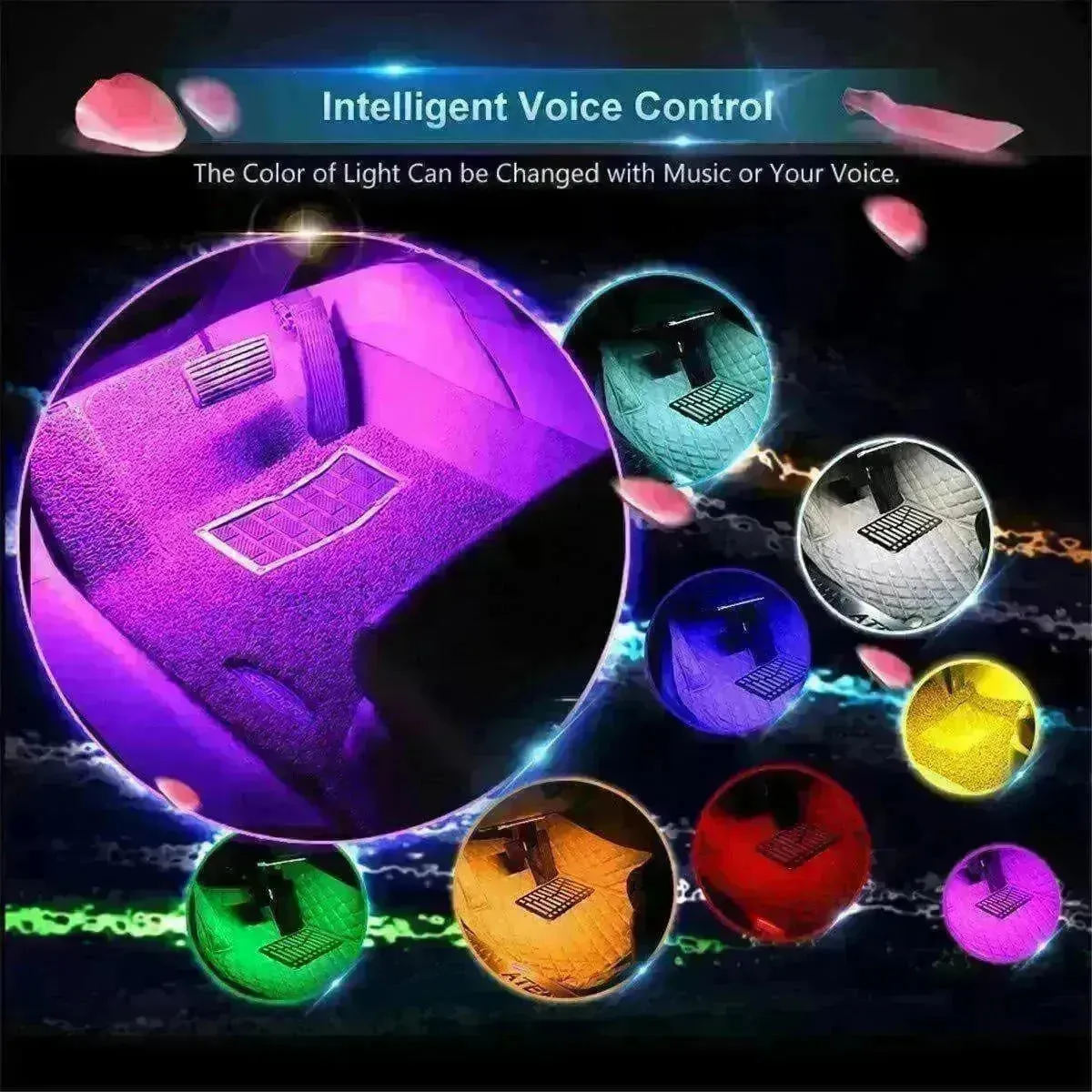 Car Interior Lights Neon Atmosphere RGB LED Strip Bar Car Decor Lighting Lamp US