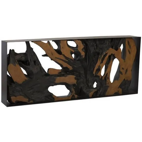 Cast Root Console Table, Iron Frame, Resin, Silver Leaf