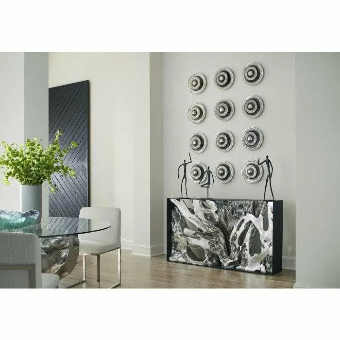 Cast Root Console Table, Iron Frame, Resin, Silver Leaf