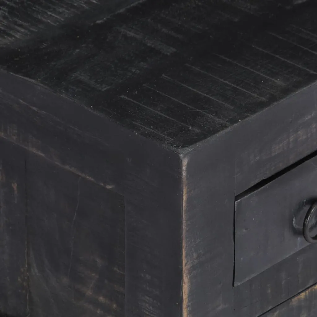 Coffee Table Black 25.6"x25.6"x11.8" Solid Mango Wood