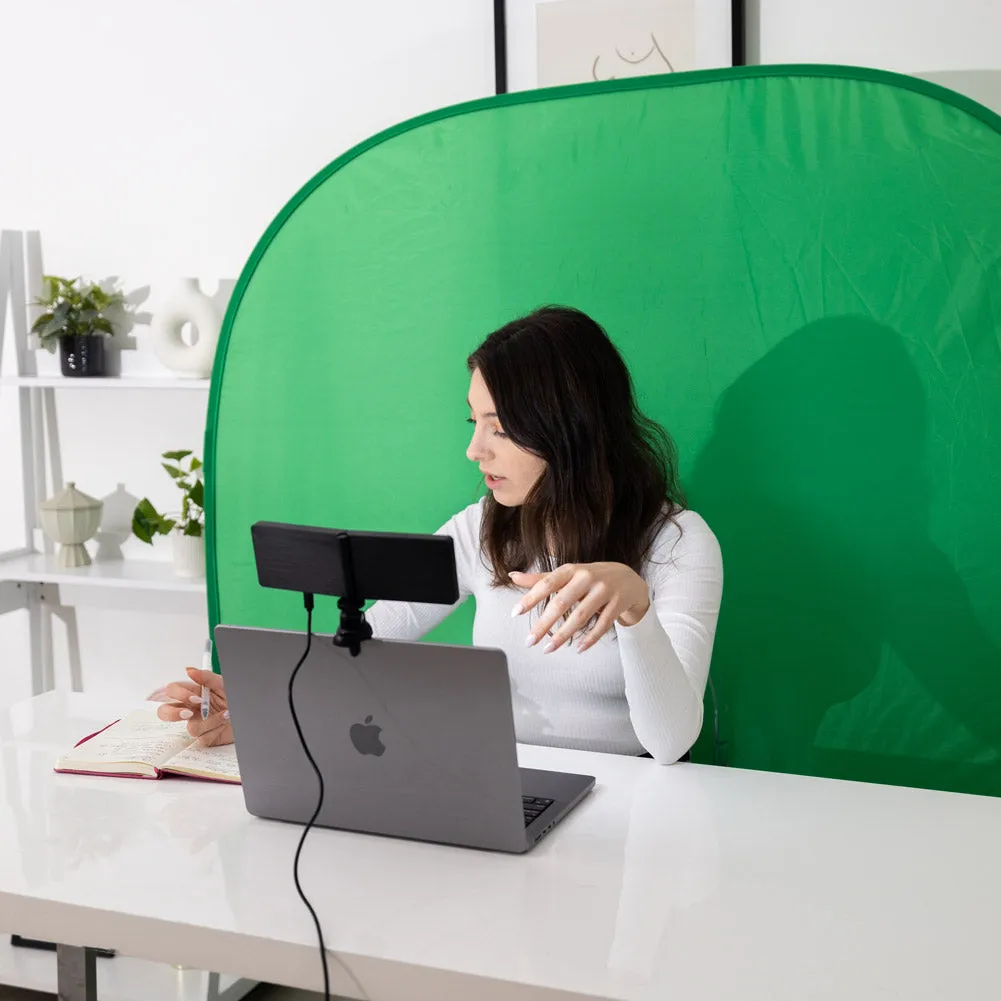 Collapsible 56"/142cm Portable Pop-up Green Screen Backdrop with Chair Attachment - Square