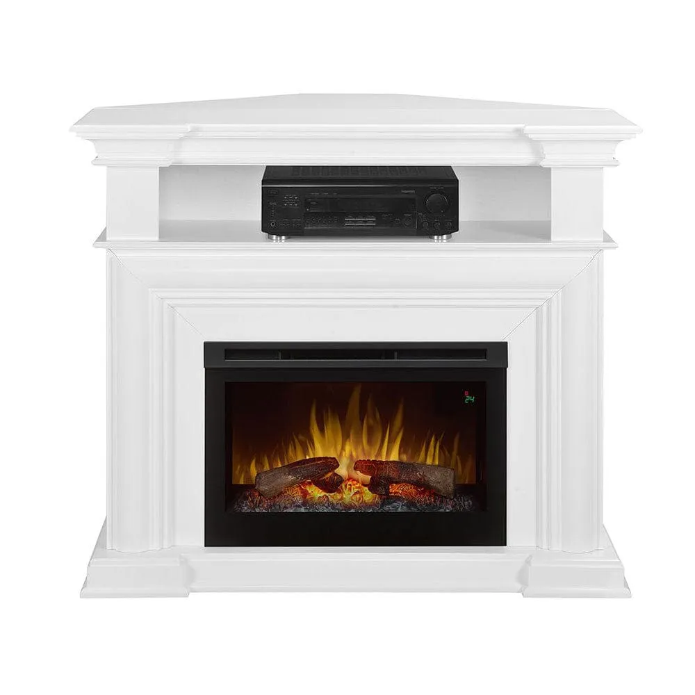 Colleen Wall or Corner Electric Fireplace Media Console in White