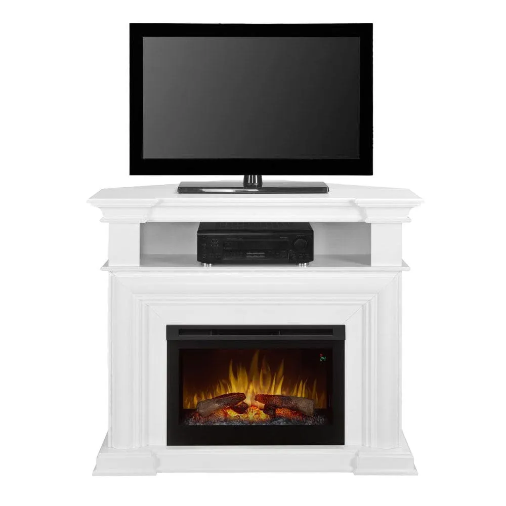 Colleen Wall or Corner Electric Fireplace Media Console in White