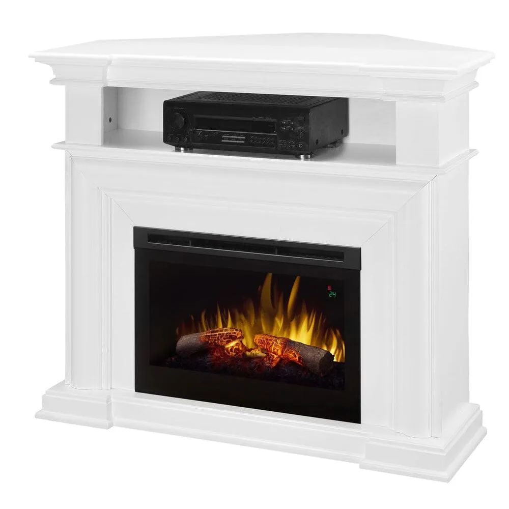 Colleen Wall or Corner Electric Fireplace Media Console in White