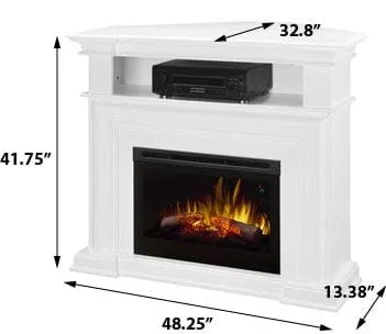 Colleen Wall or Corner Electric Fireplace Media Console in White