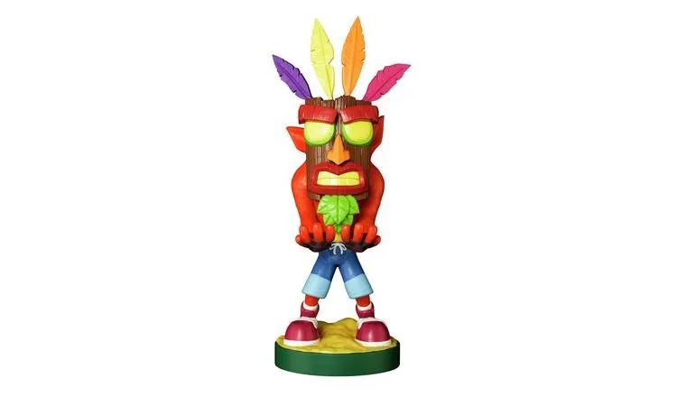Crash Bandicoot Cable Guy Aku Aku Crash 8 Inch Cable Guy Controller and Smartphone Stand