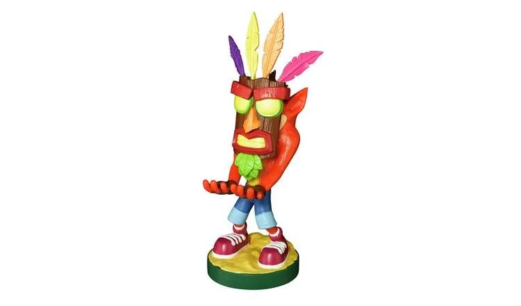 Crash Bandicoot Cable Guy Aku Aku Crash 8 Inch Cable Guy Controller and Smartphone Stand