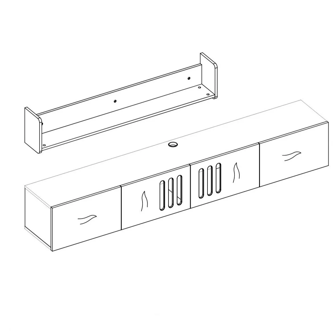Custom Reversa Floating TV Stand