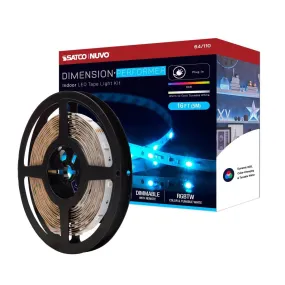 Dimension Performer LED Tape Light Kit with Remote, 16ft Reel, Color Changing RGB and Tunable White, 24V, Plug Connection