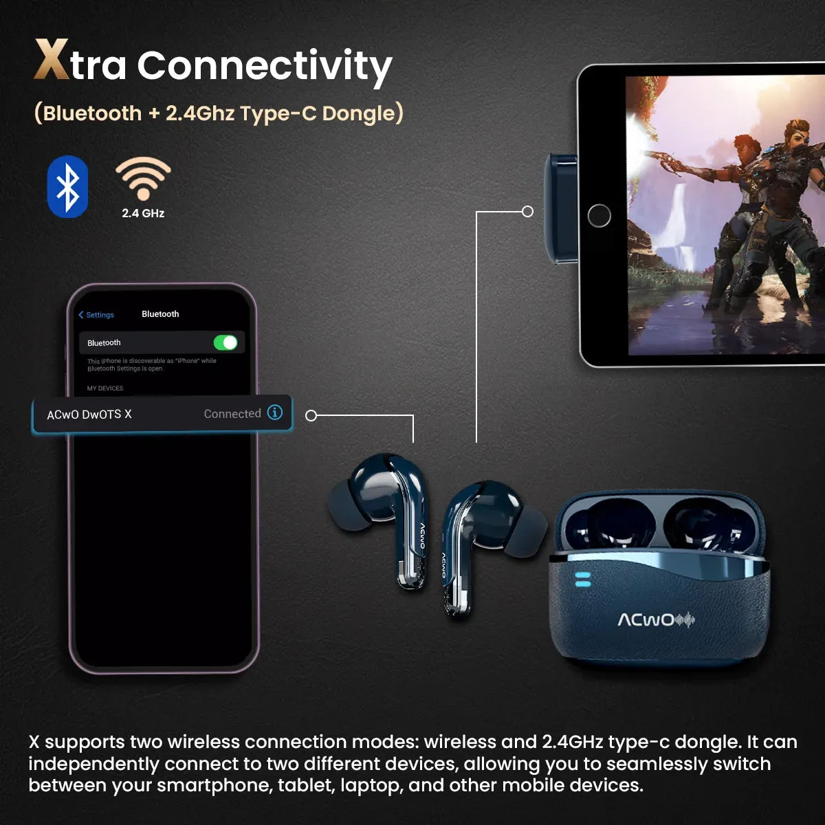 DwOTS X - Gaming Earbuds For Gamers With ANC & Near Zero Lag
