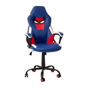 Ergonomic Pc Office Computer Chair - Adjustable Red & Blue Designer Gaming Chair - 360° Swivel - Red Dual Wheel Casters By Flash Furniture