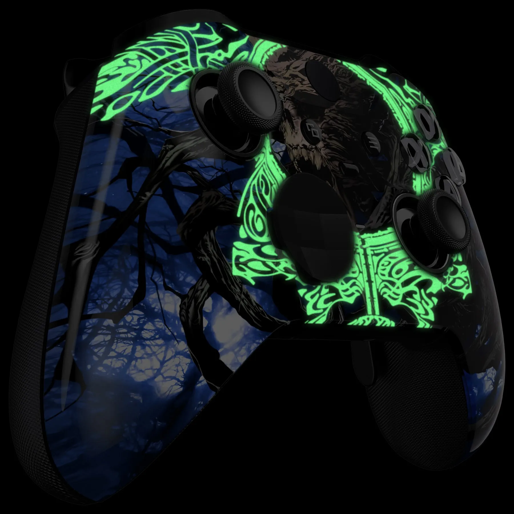 eXtremeRate Glow in Dark - The Awakening of the Earth Lord Faceplate Housing Shell Case for Xbox One Elite Series 2 Controller Model 1797 and Core Model 1797 and Core Model 1797 - Thumbstick Accent Rings Included - ELT149