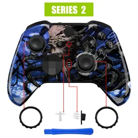 eXtremeRate Glow in Dark - The Awakening of the Earth Lord Faceplate Housing Shell Case for Xbox One Elite Series 2 Controller Model 1797 and Core Model 1797 and Core Model 1797 - Thumbstick Accent Rings Included - ELT149